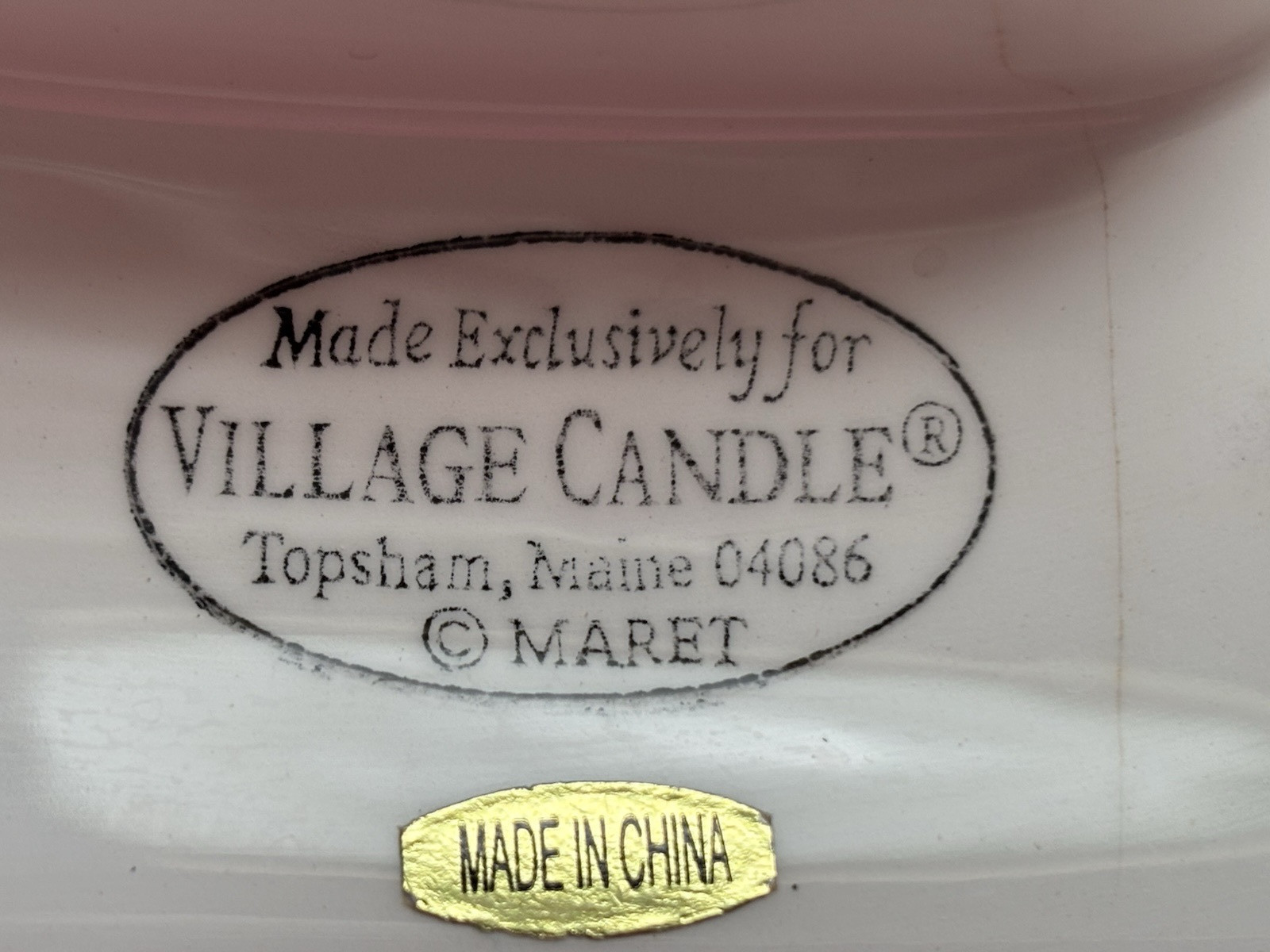 Maret Village Candle Porcelain Candle Shade Topper Beach Motif 6”