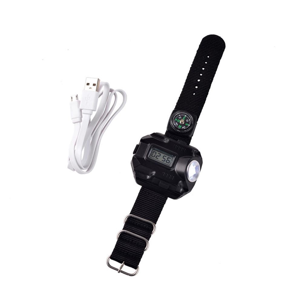 LED Wrist Watch Flashlight Torch Light USB Charging Rechargeable Flashlight C