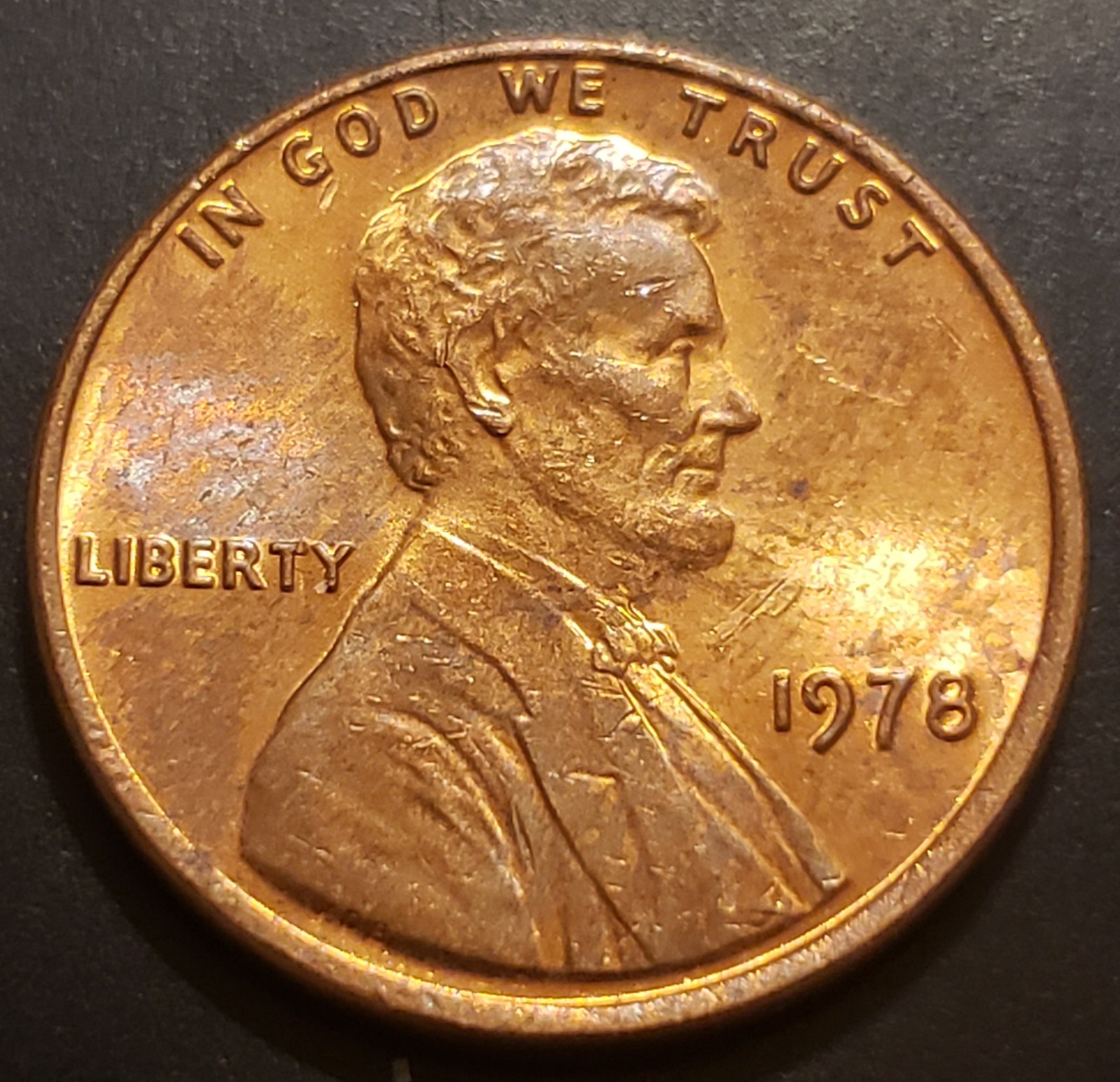 1978 P Lincoln Memorial Cent, Nice AU Red Penny, Actual Coin Shown In Photos