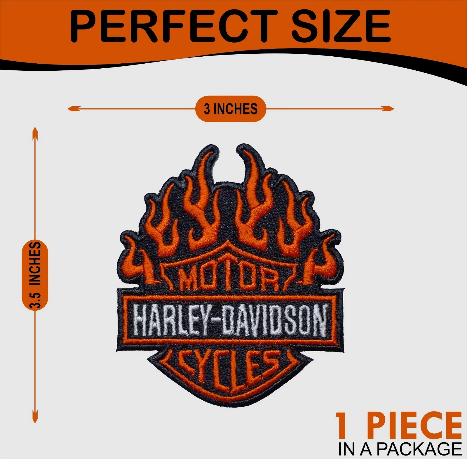 Harley Motorcycles Iron On Patch - Sew Patch - Embroidered Patch 3" x 3.5"
