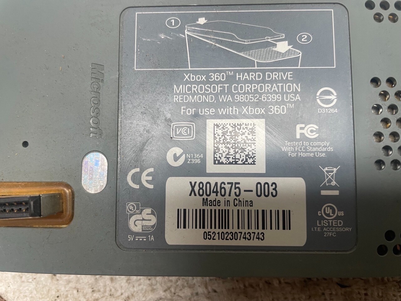 Xbox 360 20GB HDD hard drive - model X804675-003 - Fully Tested