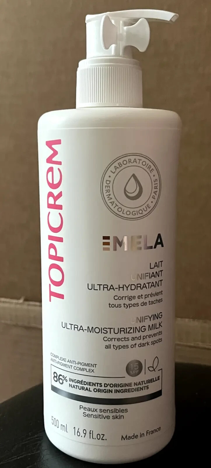 Topicrem MELA Unifying Lightening Ultra-Moisturizing Milk 500ml Exp 03/2026