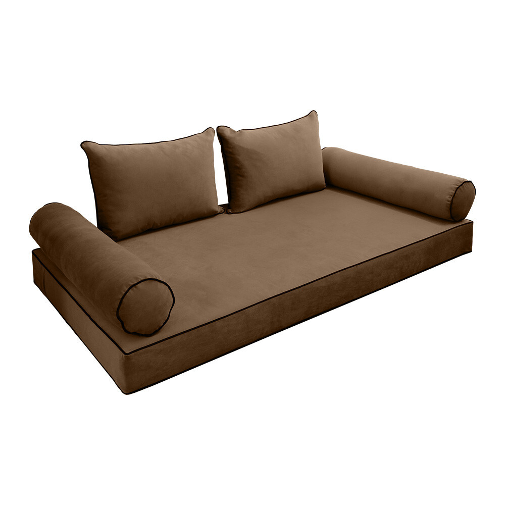COVER ONLY Model V4 Twin Velvet Contrast Indoor Daybed Mattress Cushion  AD308