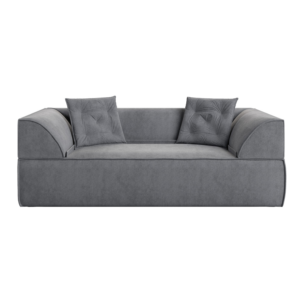 3-in-1 Convertible Sofa Bed w/ Pillows, Deep Seat 79.5" Chenille Couch, Grey