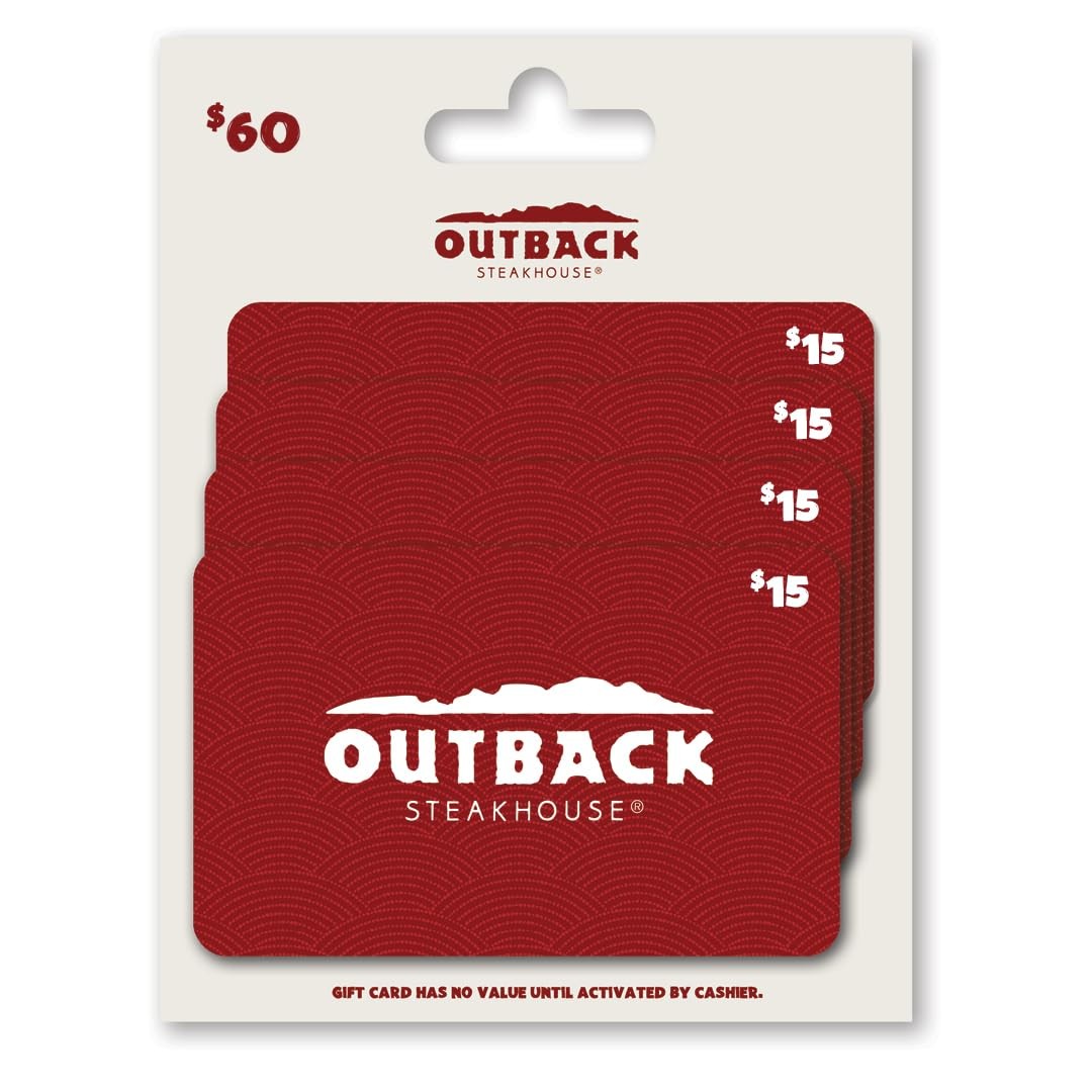 Outback Steakhouse Physical Gift Cards (Multipack of 4 x $15) - $60