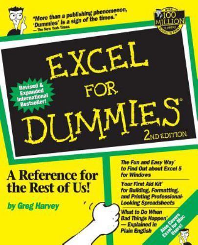 Excel for Dummies by Harvey, Greg