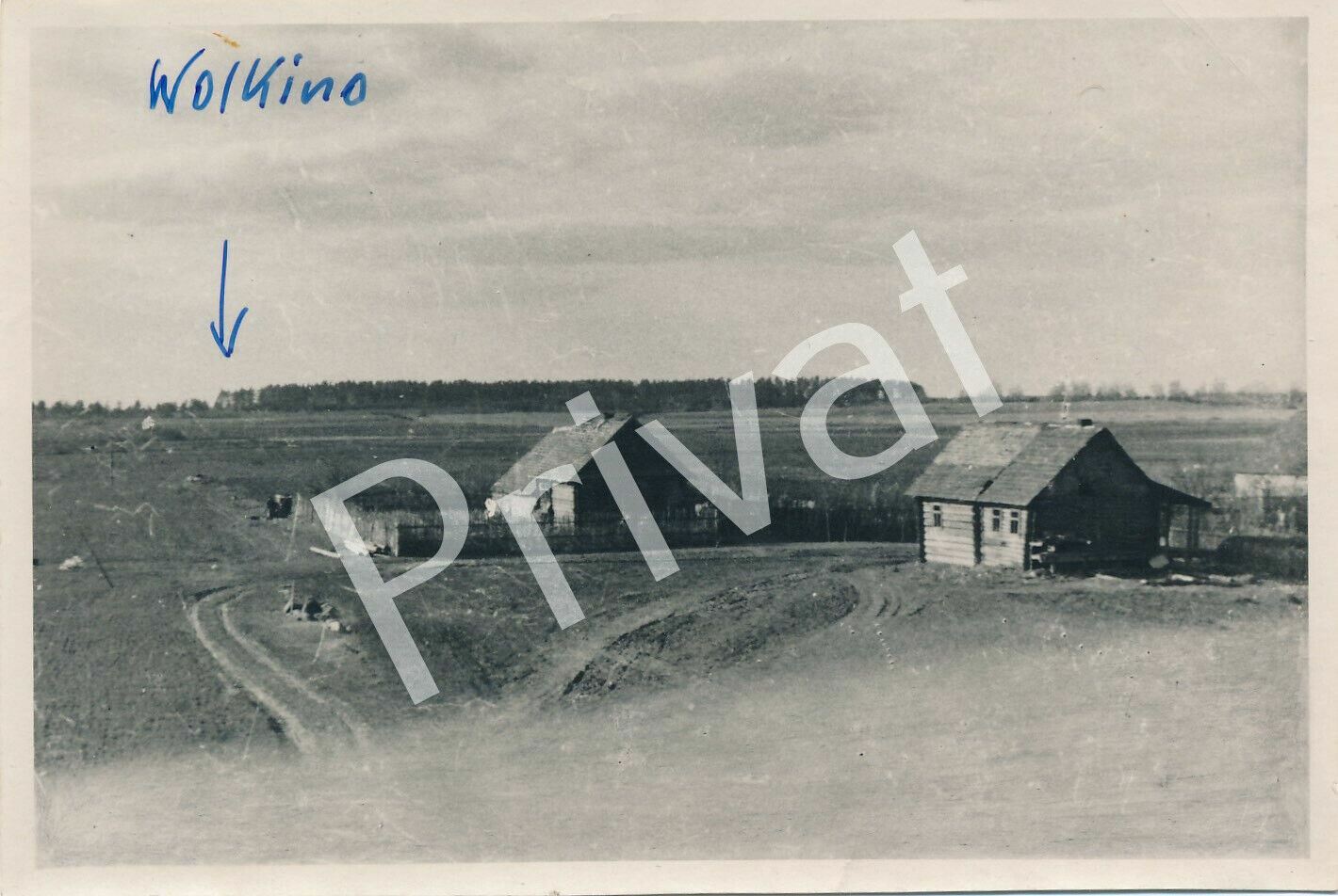 Photo WW II Wehrmacht Houses 1942 Ljutka Volkino Russia H1.20