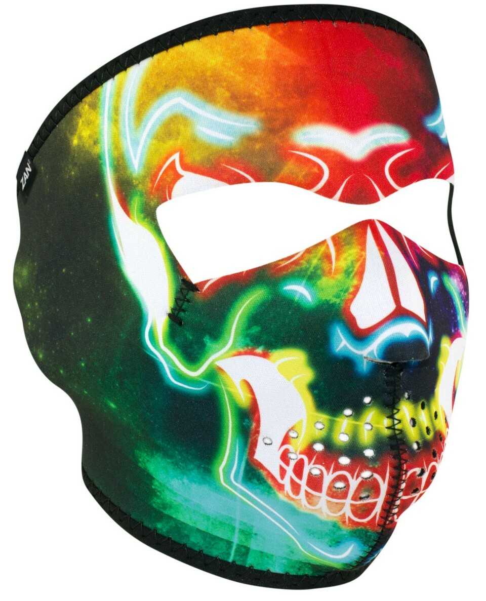 Zan Headgear Neon Skull Neoprene Full Face Mask Motorcycle Snowboarding Ski