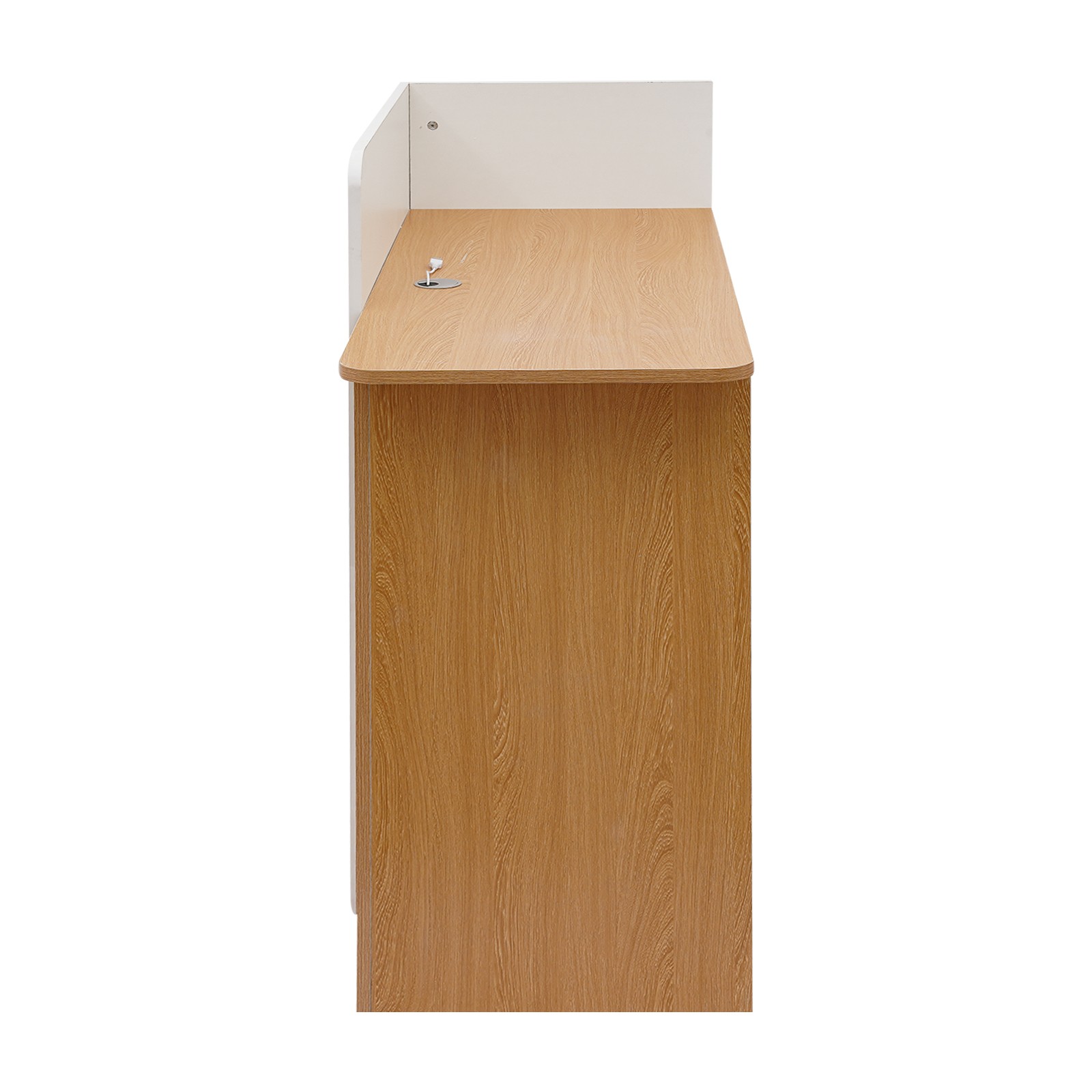 Reception Desk w/Dual LED Light Strips 2 Lockable Drawer Retail Checkout Counter
