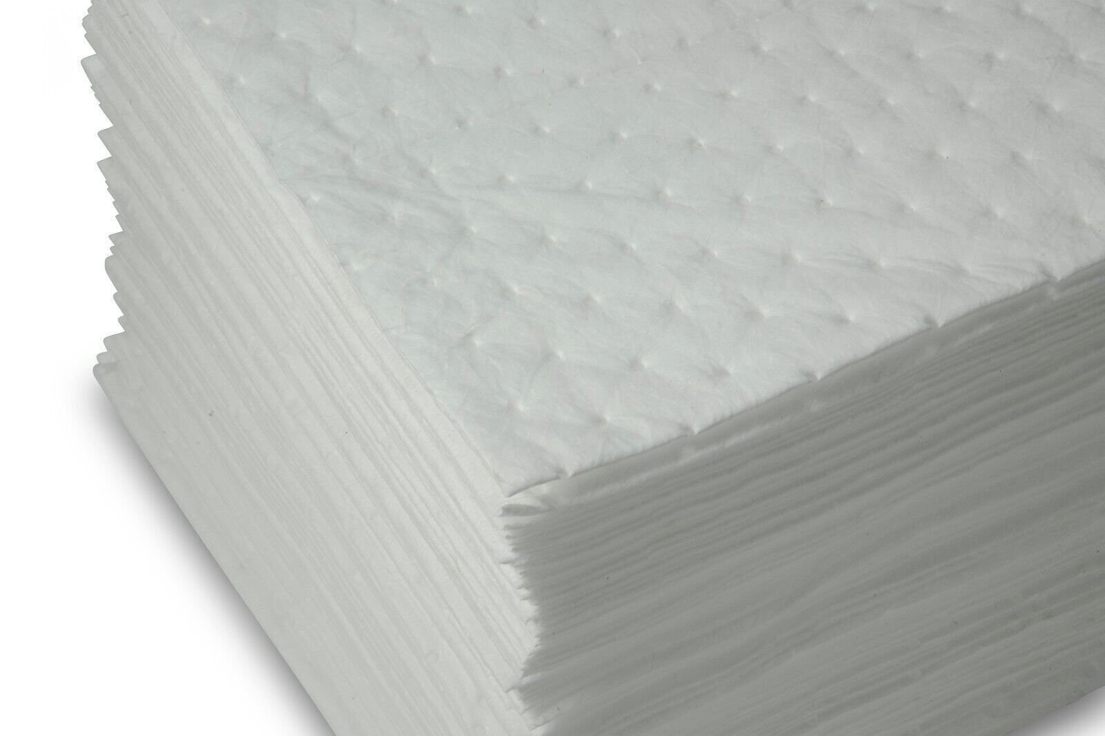 AABACO Oil Only ABSORBENT PADS - 100 LIGTH WEIGTH SHEETS, 15"X17" WHITE