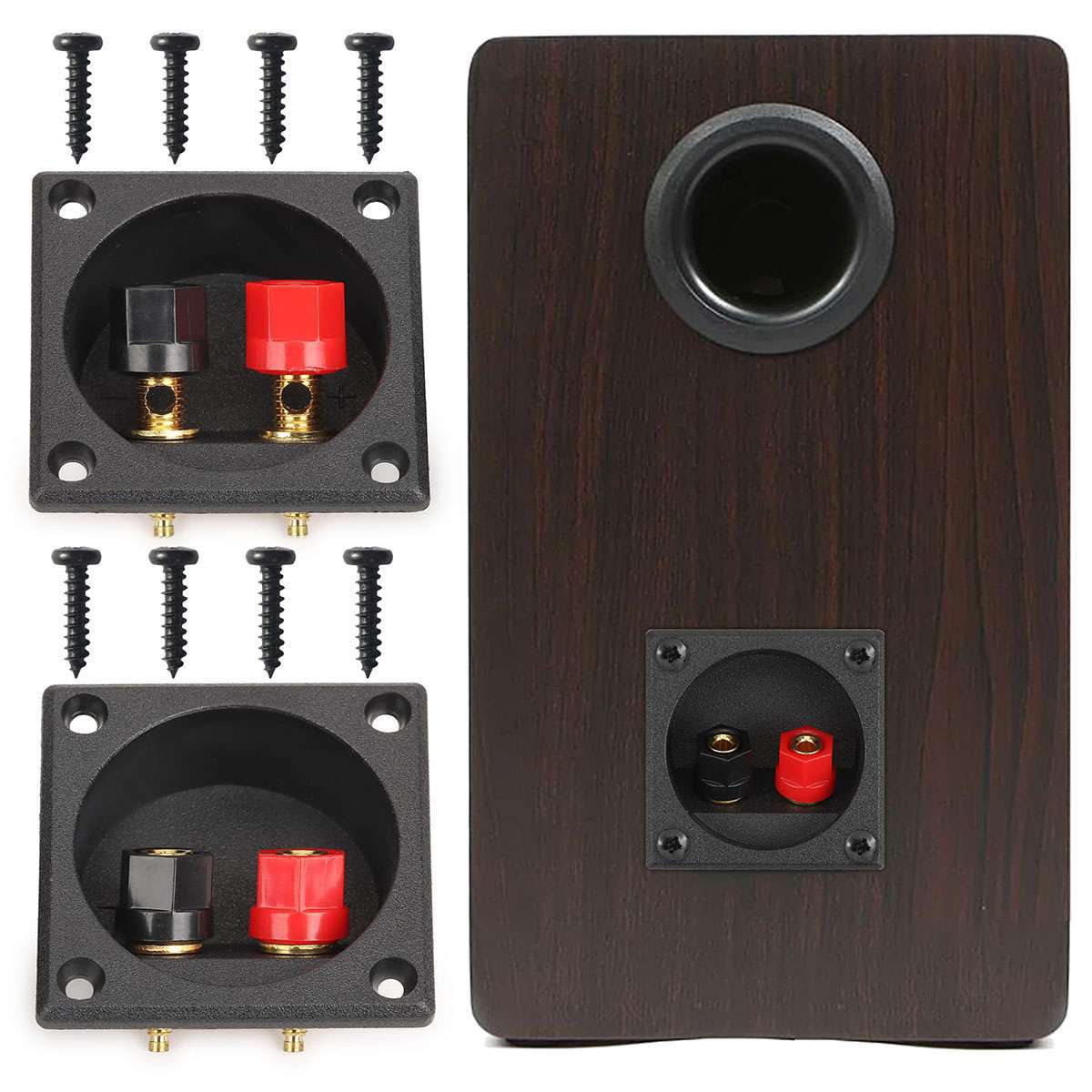 2 PCS SPEAKER BOX TERMINAL SQUARE TWIST CUP CONNECTOR SUBWOOFER ENCLOSURE DIY