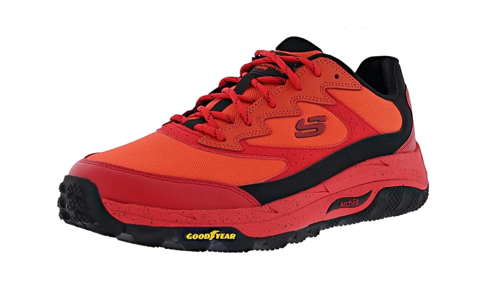 SKECHERS MEN'S ARCH FIT SKIP TRACER-LYTLE CREEK 237508/RED OUTDOOR TRAIL SNEAKER