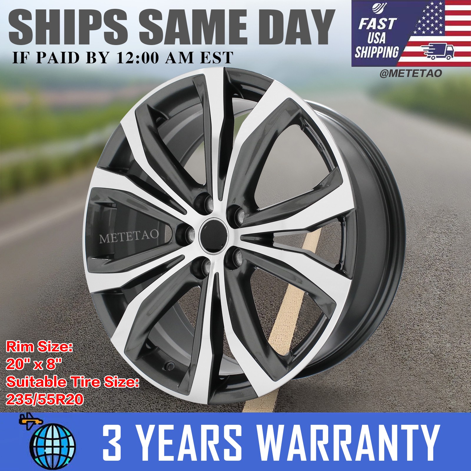 20'' Wheel Rim for 2012-23 Lexus RX350 12-21 RX450h 18-22 RX350L 19-23 RX300 Rim