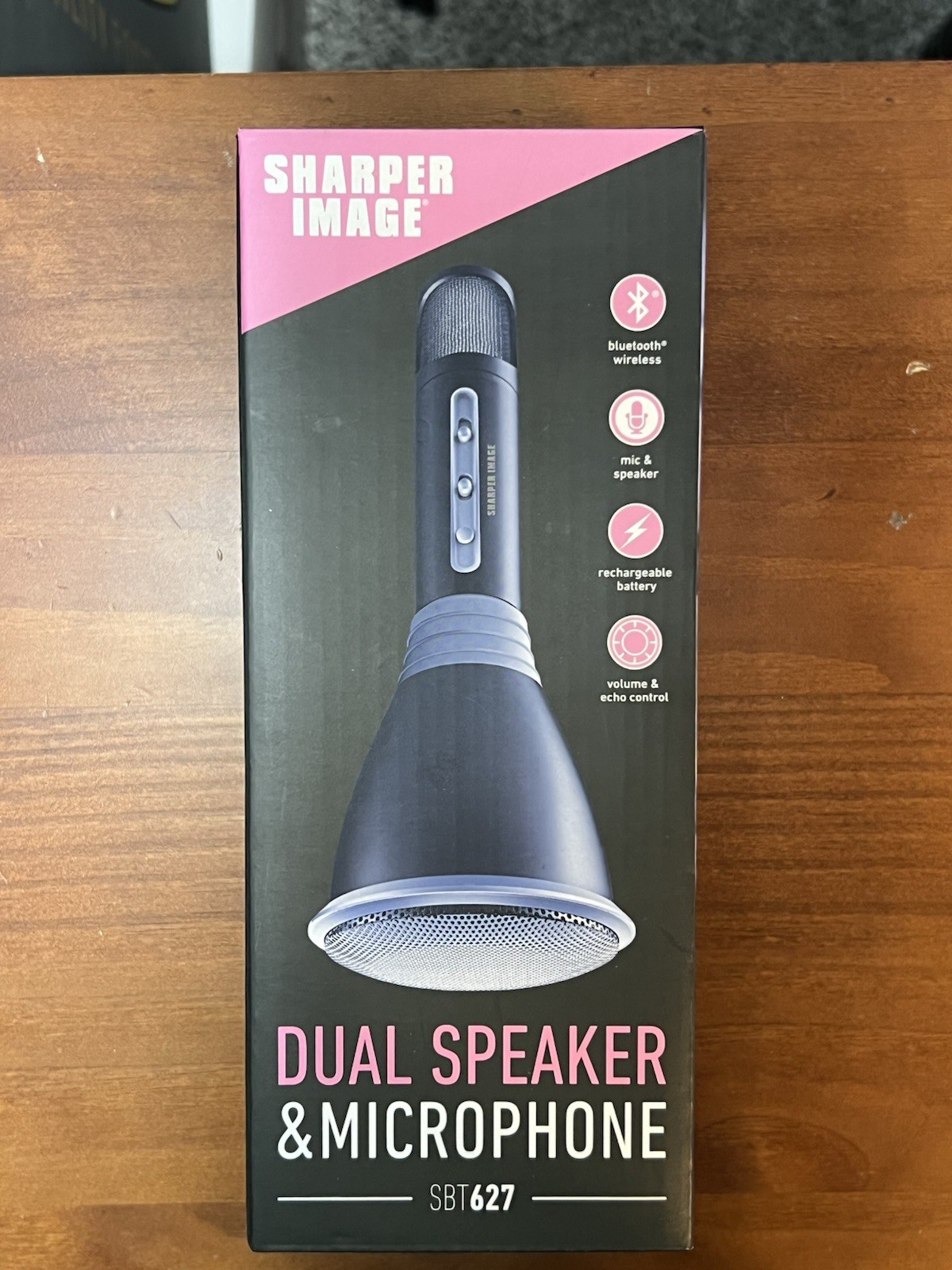 Sharper Image Dual Speaker & Microphone Bluetooth SBT627 Singing Karaoke NEW!