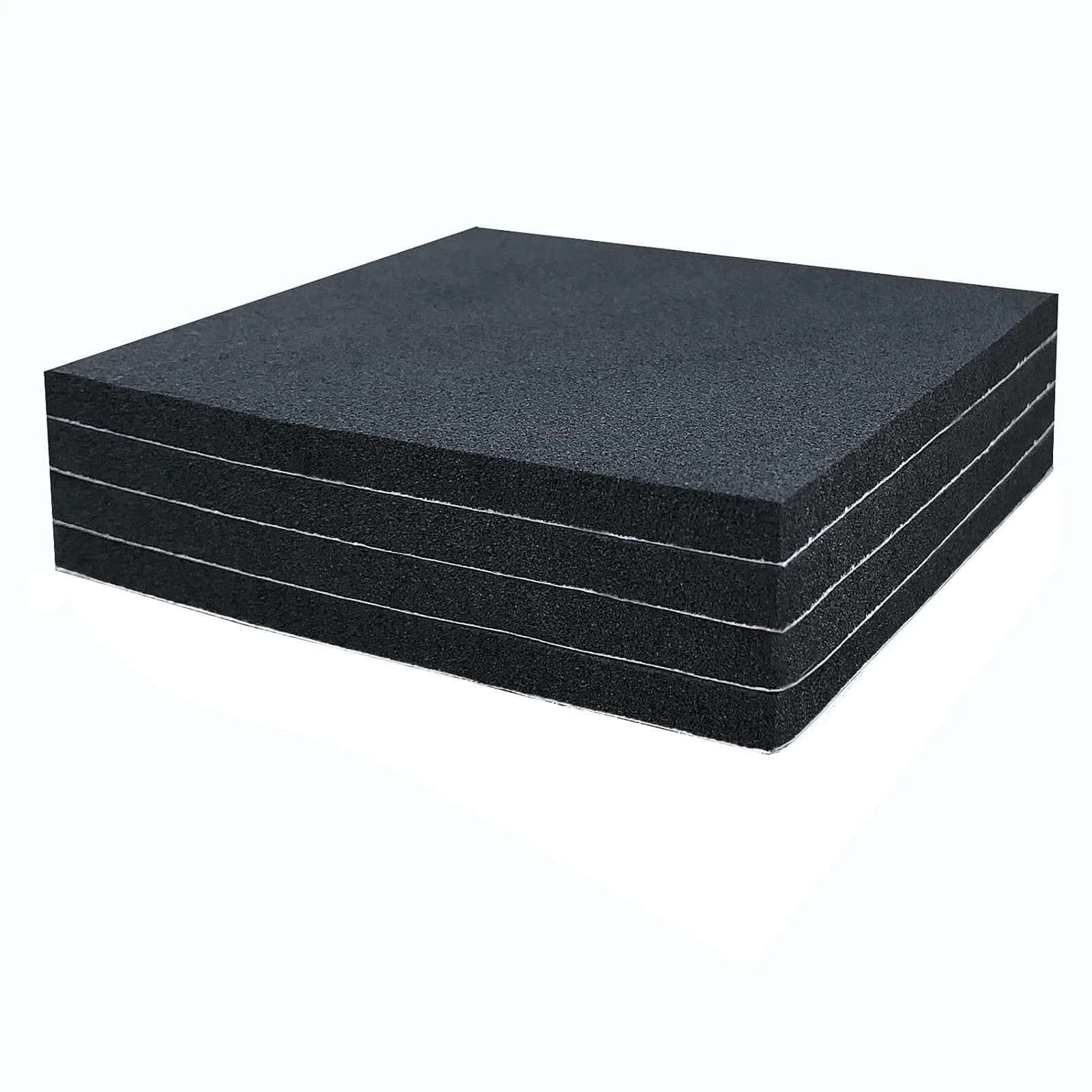 Rubber Adhesive Pads, 4 Pcs Closed Cell Foam Sheet 6 in X6 X 1/4 in, Black