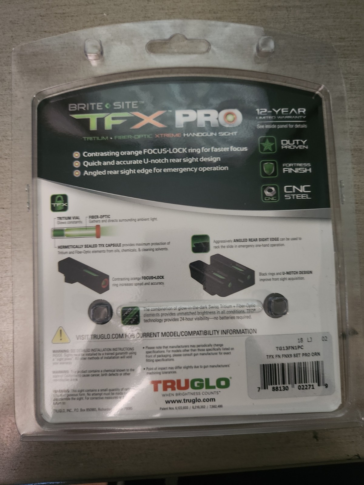 Truglo TFX Pro FNH Compatible with FNS-9, FNX-9, FNP-9 New