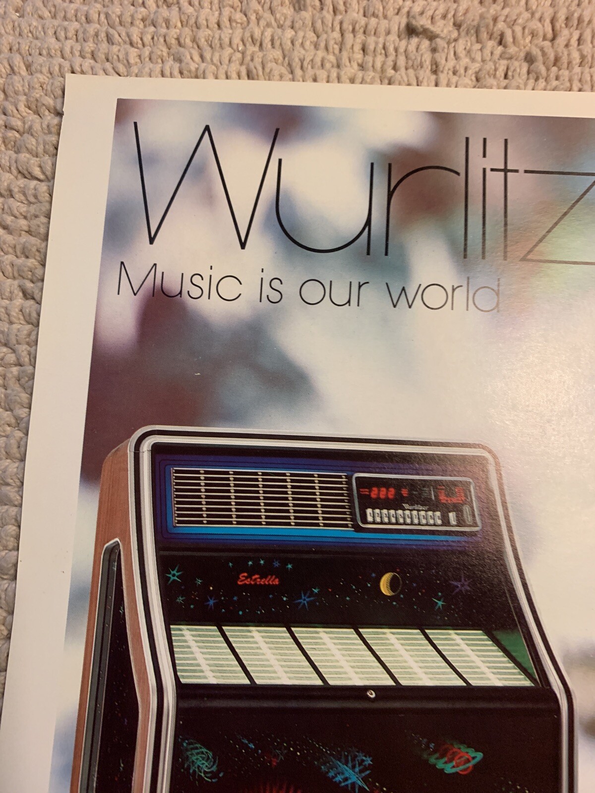 Original 11-8 1/4” WUrlitzer Estrella Jukebox FLYER