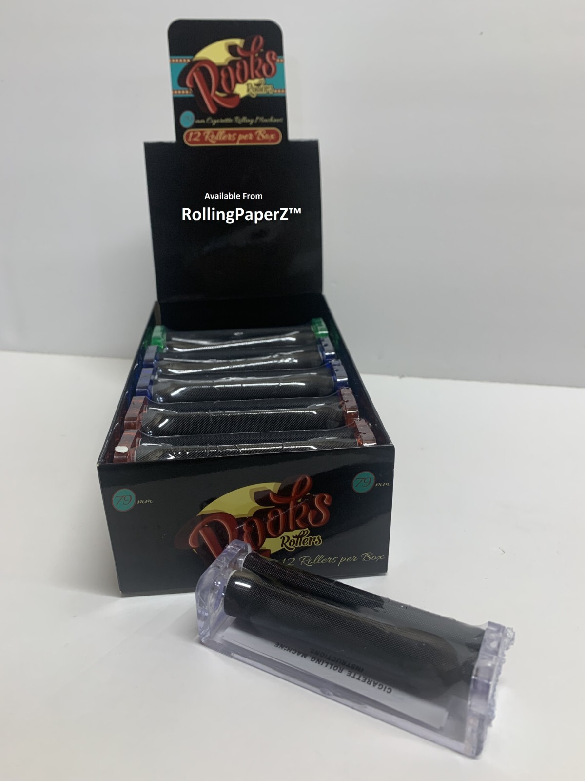 ROOK'S 79MM 1 1/4 1 1/2 SIZE ROLLING MACHINE ROLLERS FOR ROOKIES w/ INSTRUCTIONS