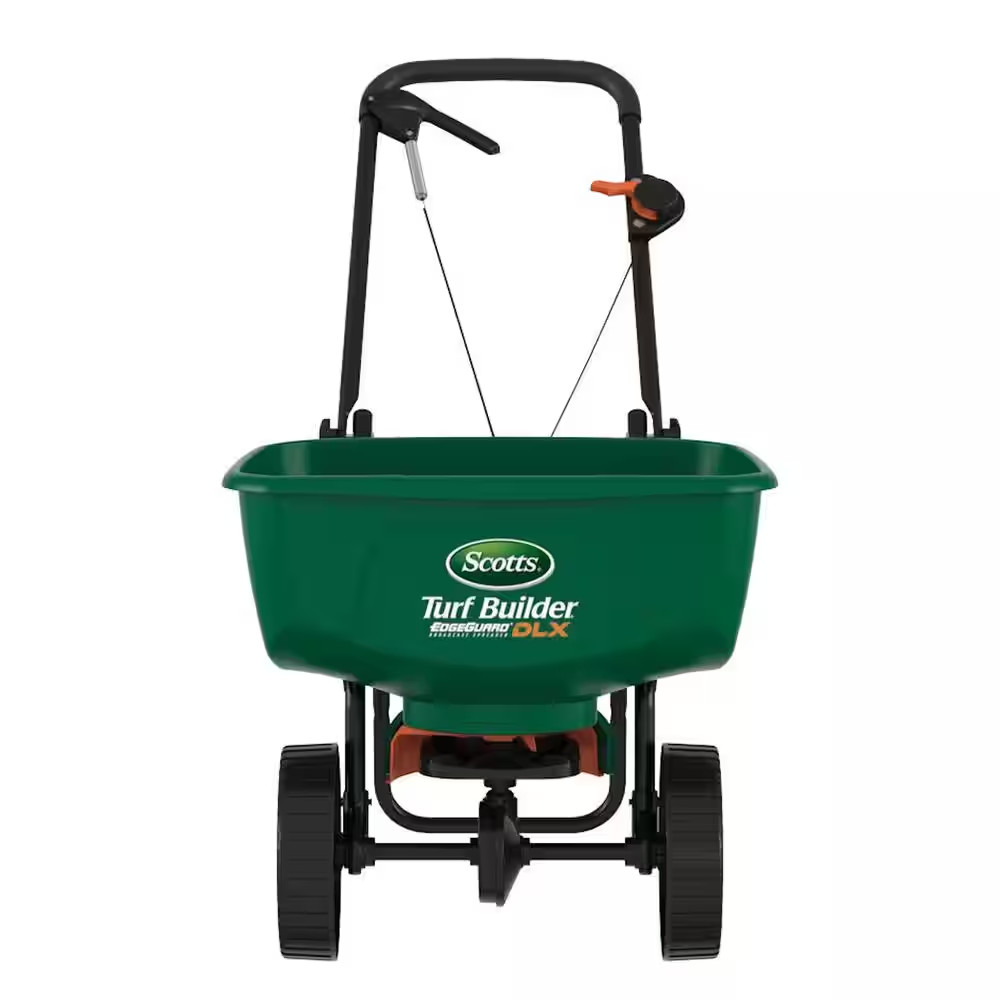 Turf Builder Edgeguard DLX Push Broadcast Spreader Holds up to 15,000 Sq.Ft. for