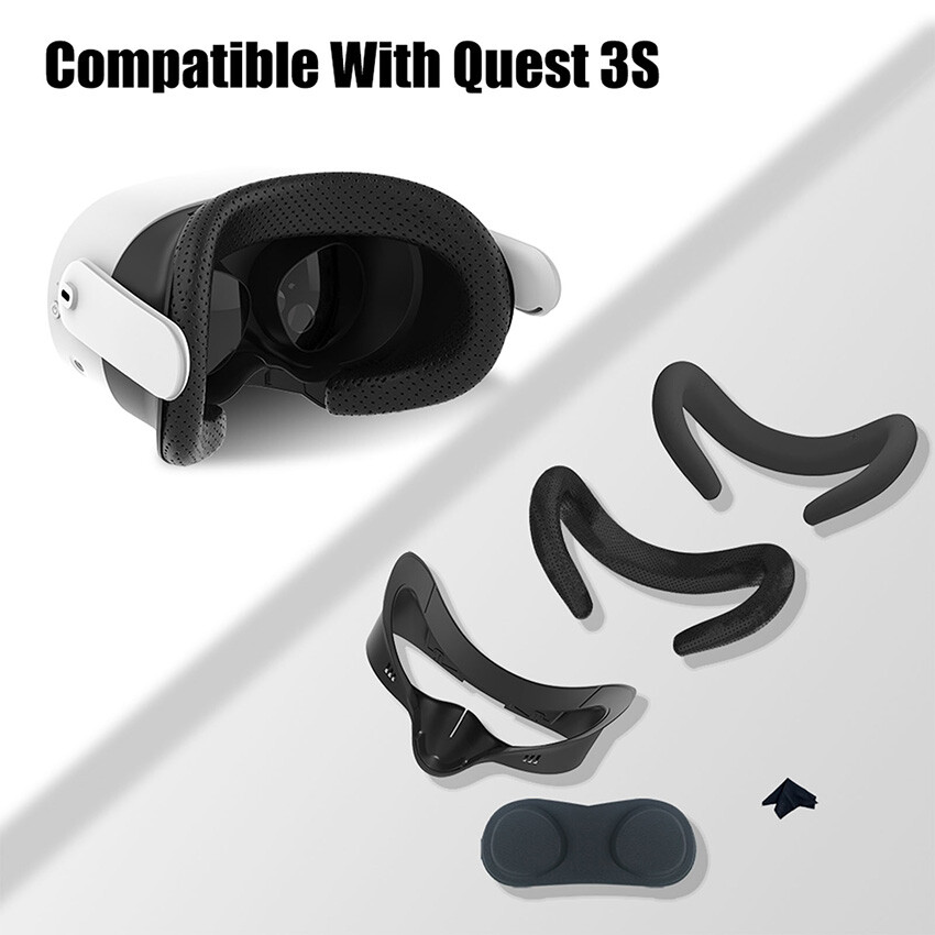 Wider Bracket Face Mask Pad Cushion Eye Cover 6-Pcs Kit for Quest 3S VR Headset