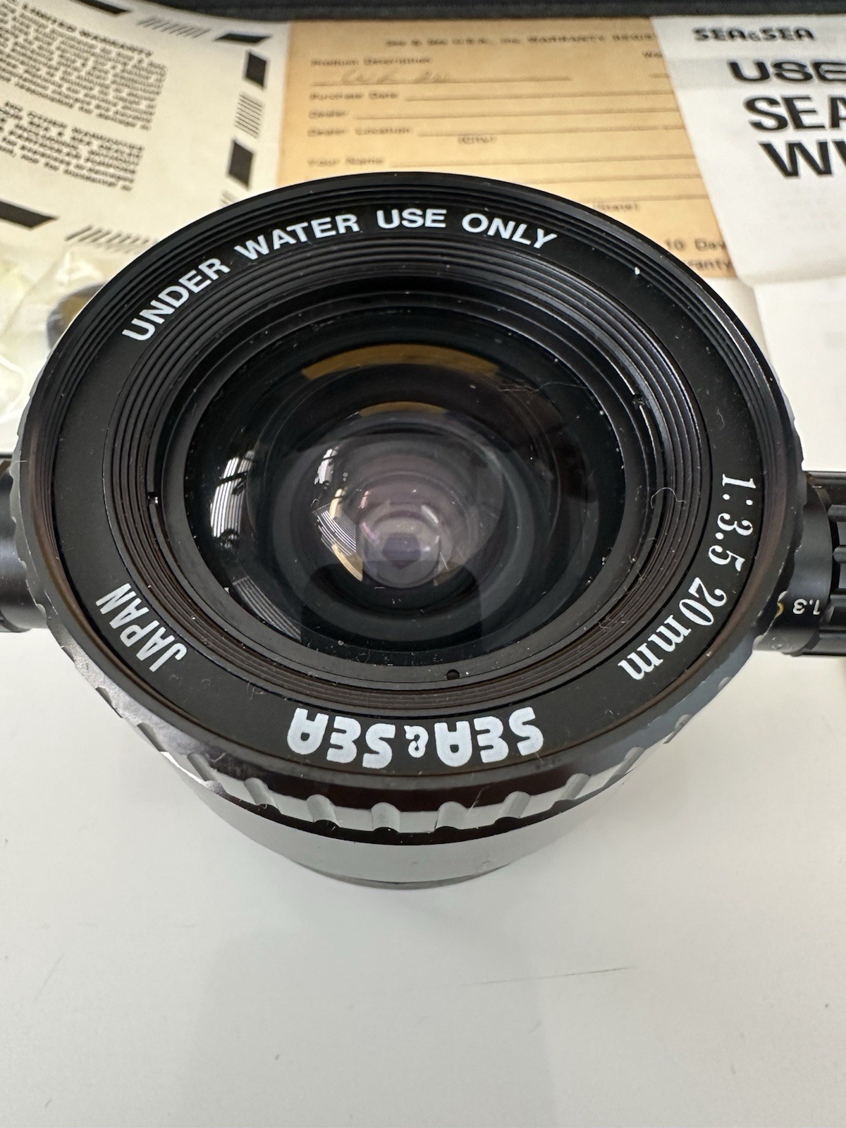 Sea & Sea 20mm F3.5 Wide Angle Lens – Underwater Photography – Boxed w/ Manual