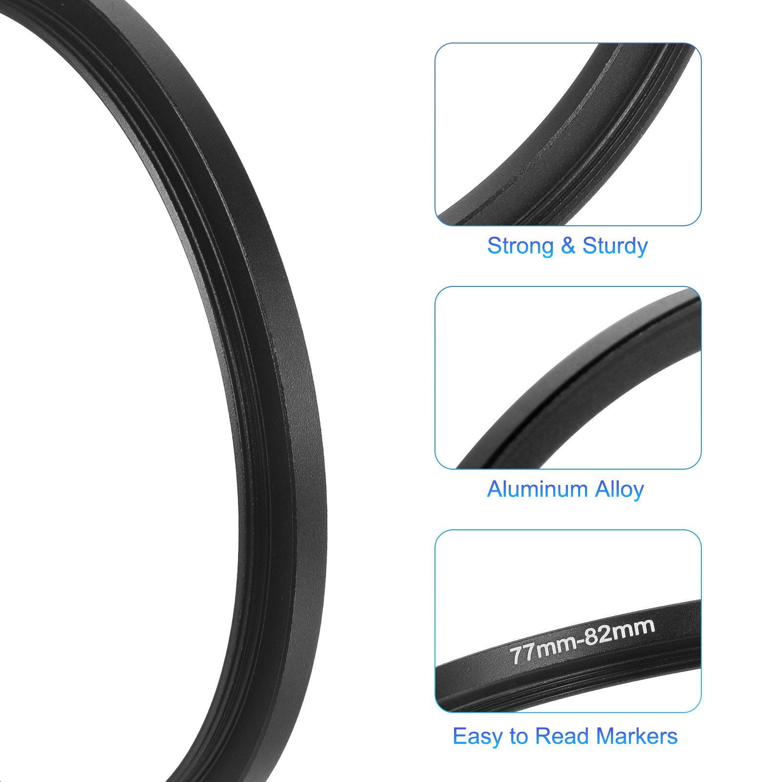 13 x Metal Step Up Ring Camera Lens Adapter Aluminum Filter Adapter Ring Black