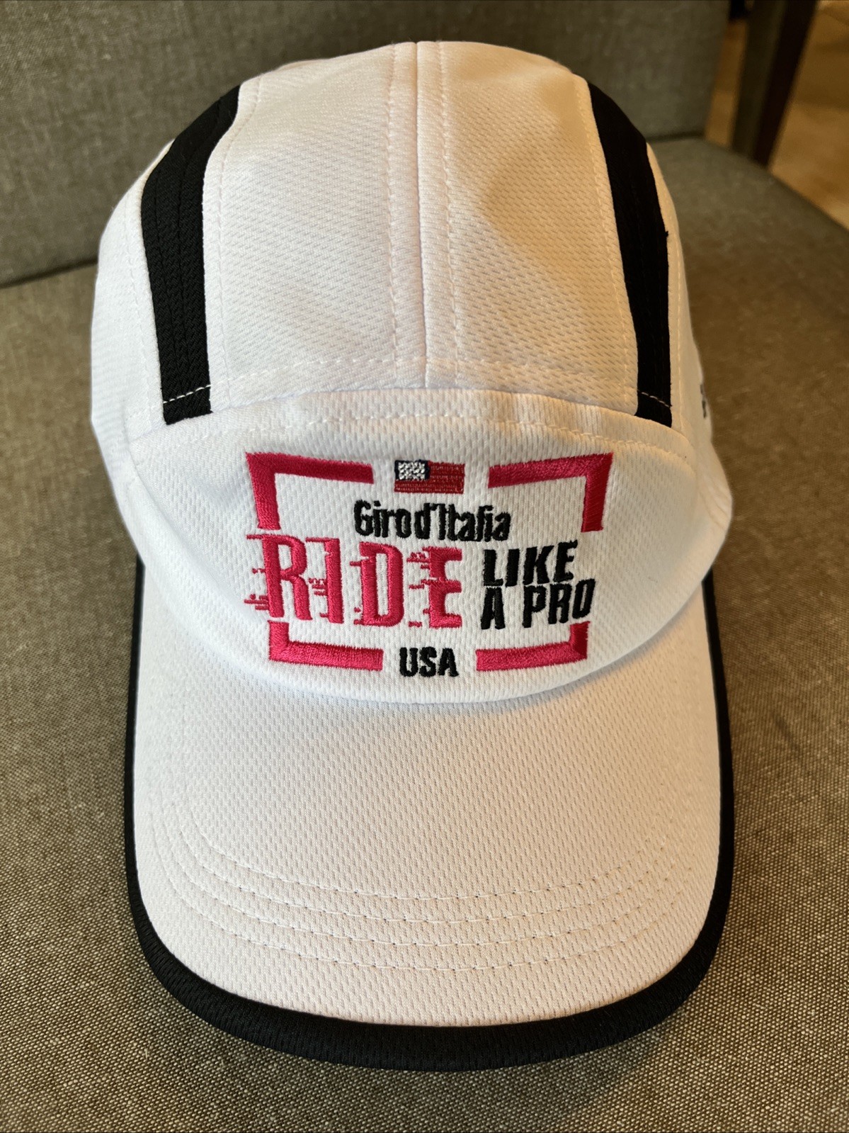 Giro d'Italia Ride Like A Pro USA Cycling Hat St Augustine FL White 5 Panel NWOT