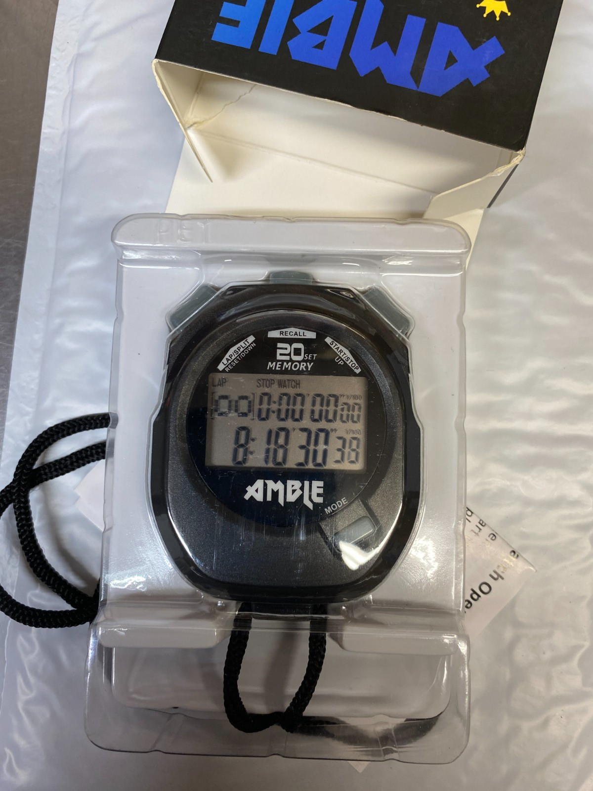 AMBLE Digital Sports Stopwatch Timer, Countdown Timer, Alarm New In Box