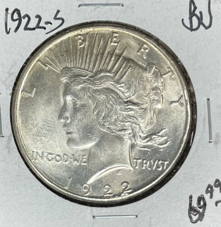1922-S PEACE SILVER DOLLAR ~ BU ~NICE COIN~