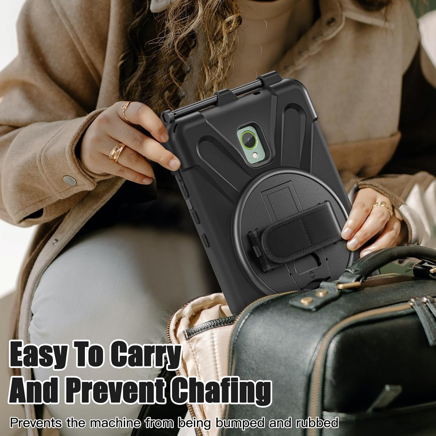 Samsung Galaxy Tab Active5/Active 3 8.0 Case, with 360 Stand, Handle Hand Strap