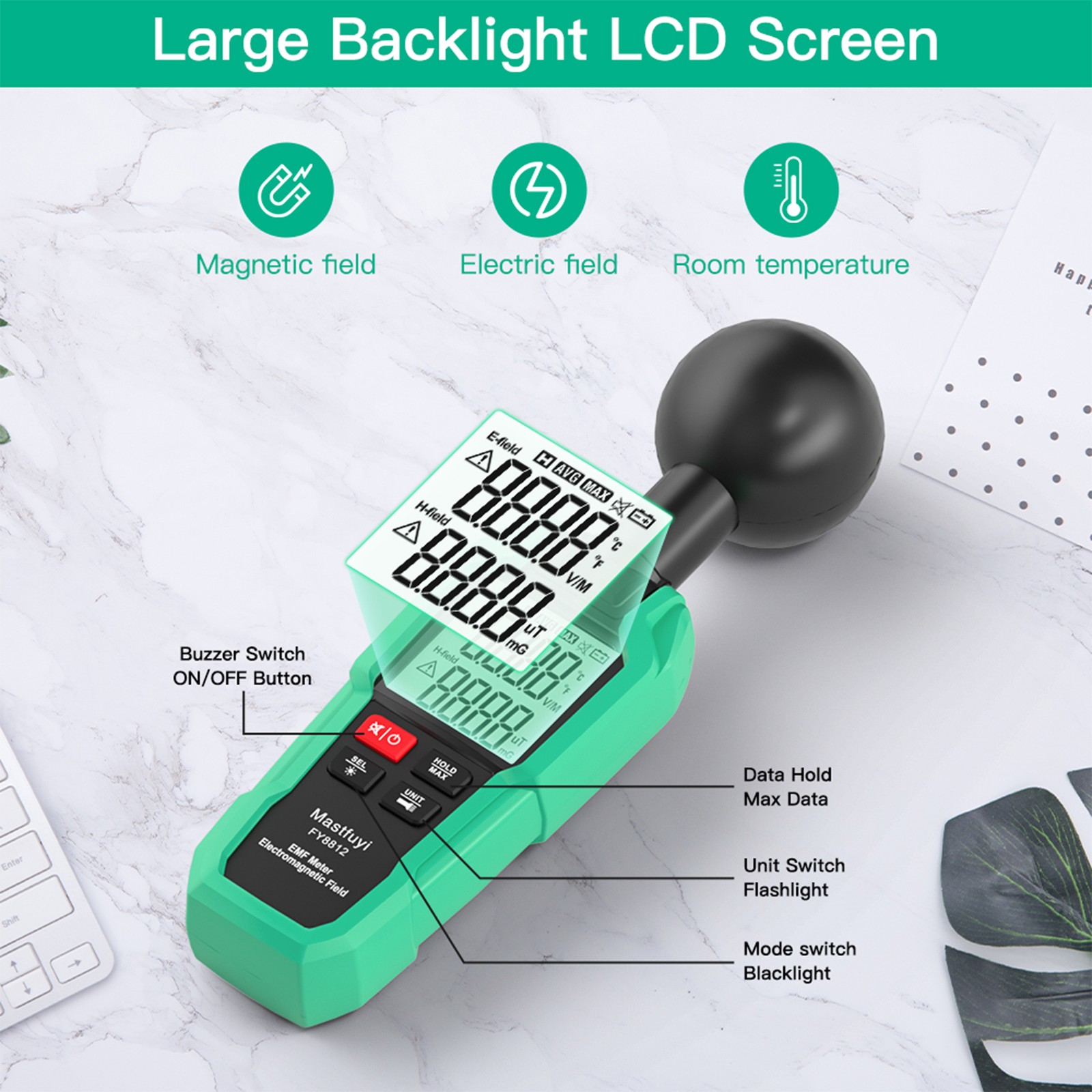 EMF Meter Electromagnetic Field Tester Electromagnetic Wave Radiation Detector