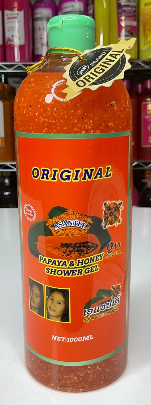 Asantee Thai Papaya & Honey Herbal Lightening Exfoliating Shower Gel 1000ML