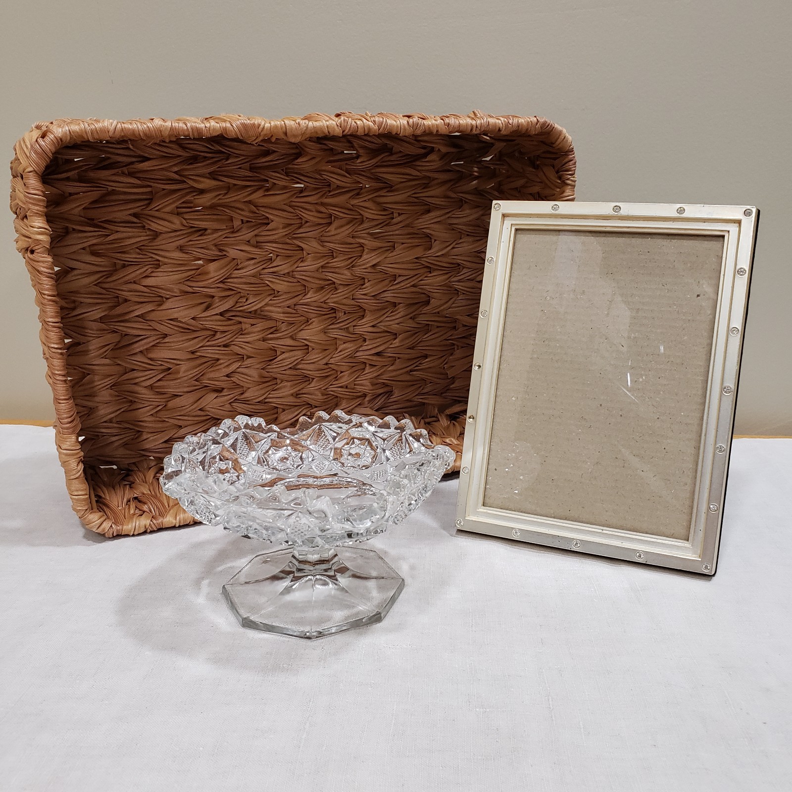 Farmhouse Decor Set Mail Basket Key Dish Frame Rustic Entryway Table Lot