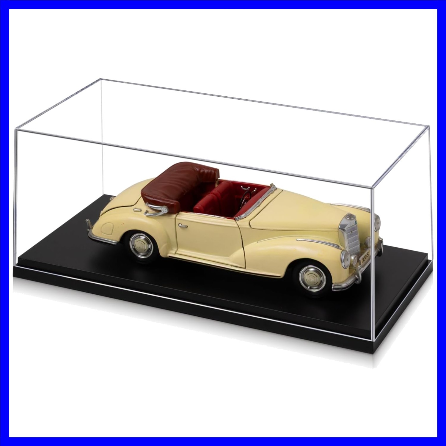 1:18 No Assembly Diecast Display Case with Plastic Base - Acrylic Model Car D...