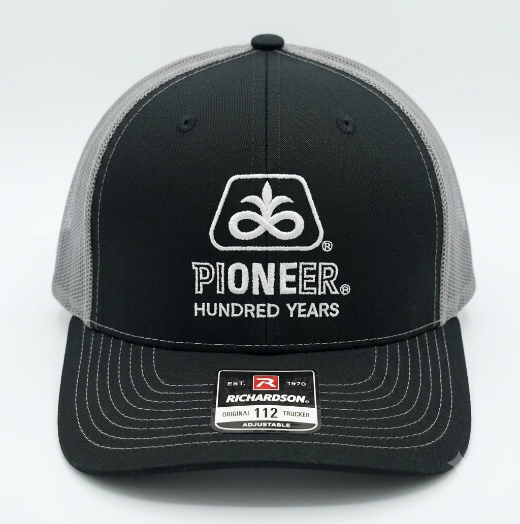 Scarce Richardson 112 Pioneer Seed 100 Years Snapback Hat Cap Black Trucker Cap