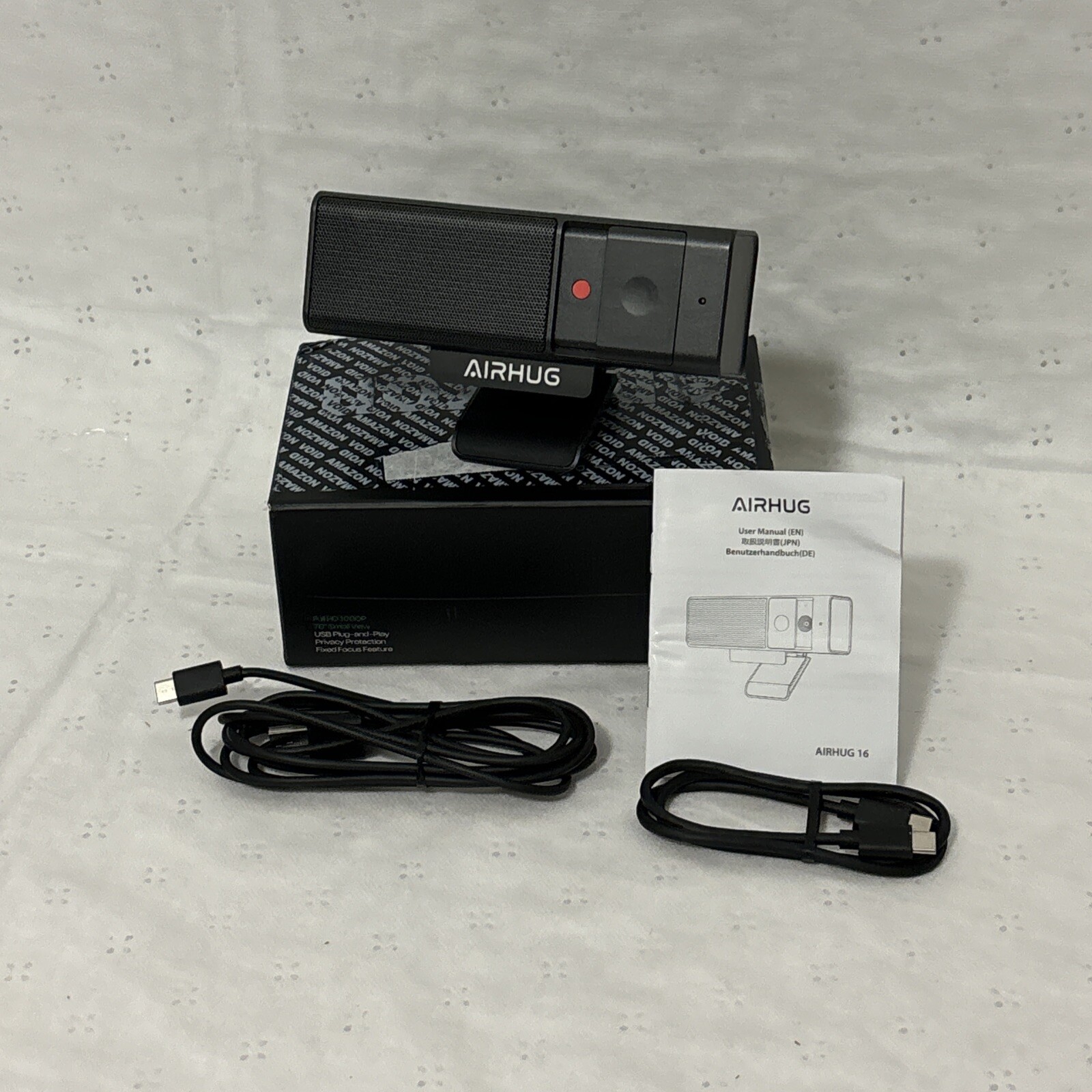 AIRHUG 16 Webcam, 3 in 1 USB Webcam with Microphone 1080P
