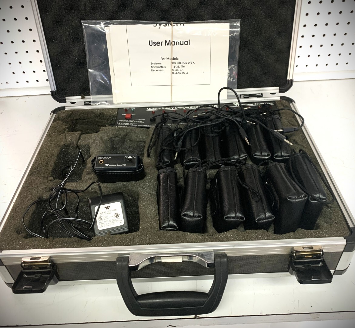 Williams Sound PPA R7 FM Rcvrs (Lot of 12) and (1) Xmtr, w/1269 Charger & Case !
