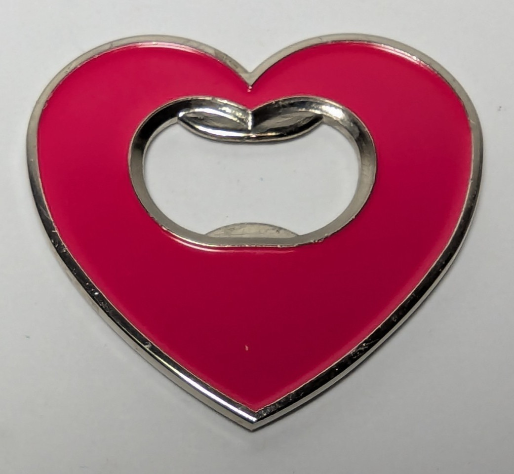 Kate A Spen Heart Shape Bottle Opener - Pink/Silver - Preowned - Free Shipping