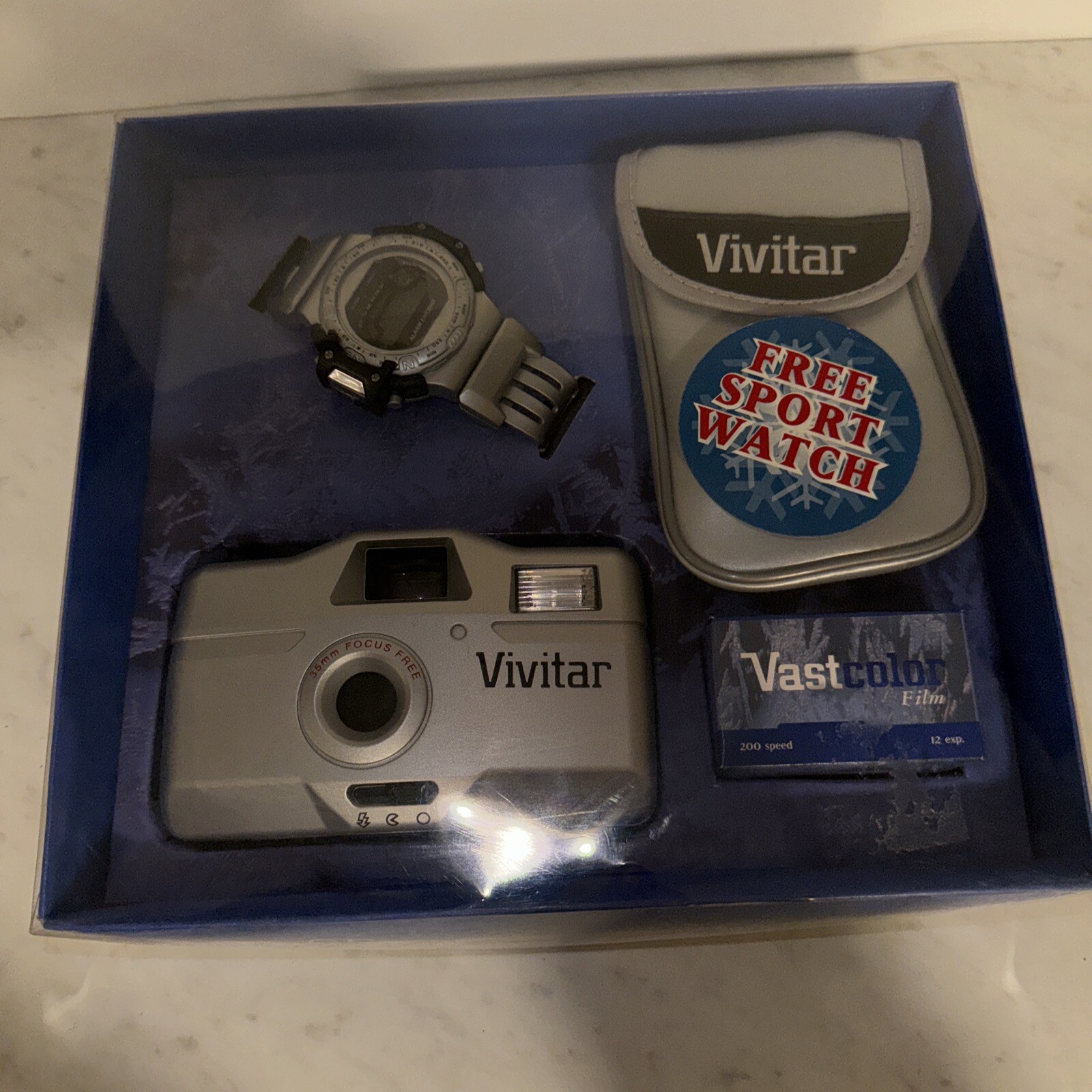 J C Penney Exclusive Vivitar Camera Set 35mm W/ Free Bonus Sport Watch/Brand New