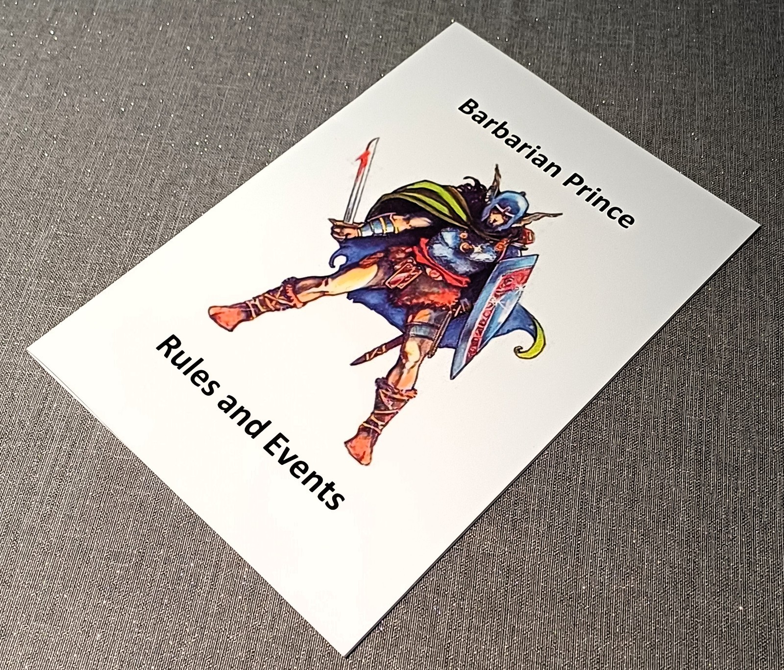 *NEW* Barbarian Prince, Solo, complete game, A3 map + rules book + reference..
