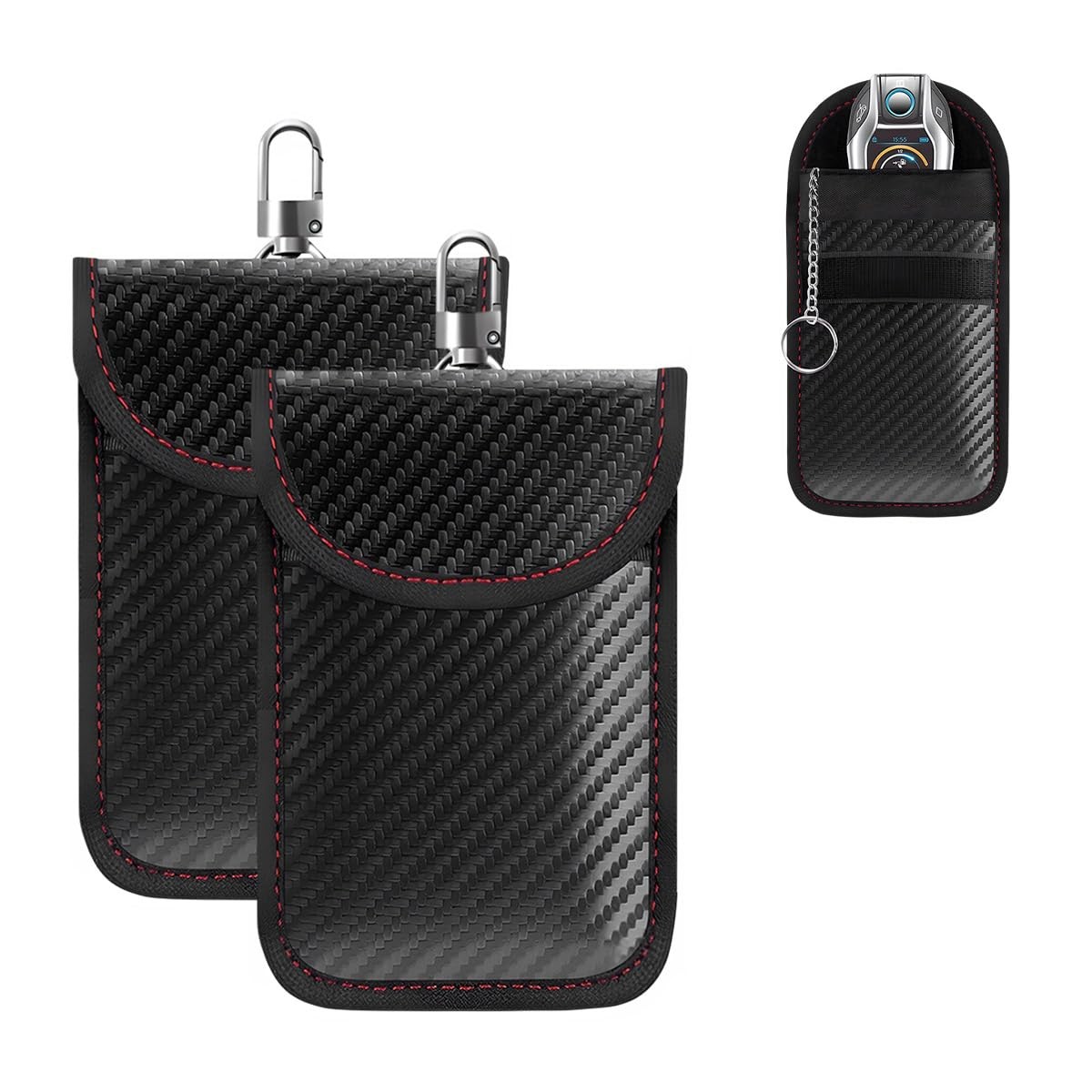 povtii Faraday Pouch for Car Key, RFID Signal Medium ( 3.35×5.31 inches )