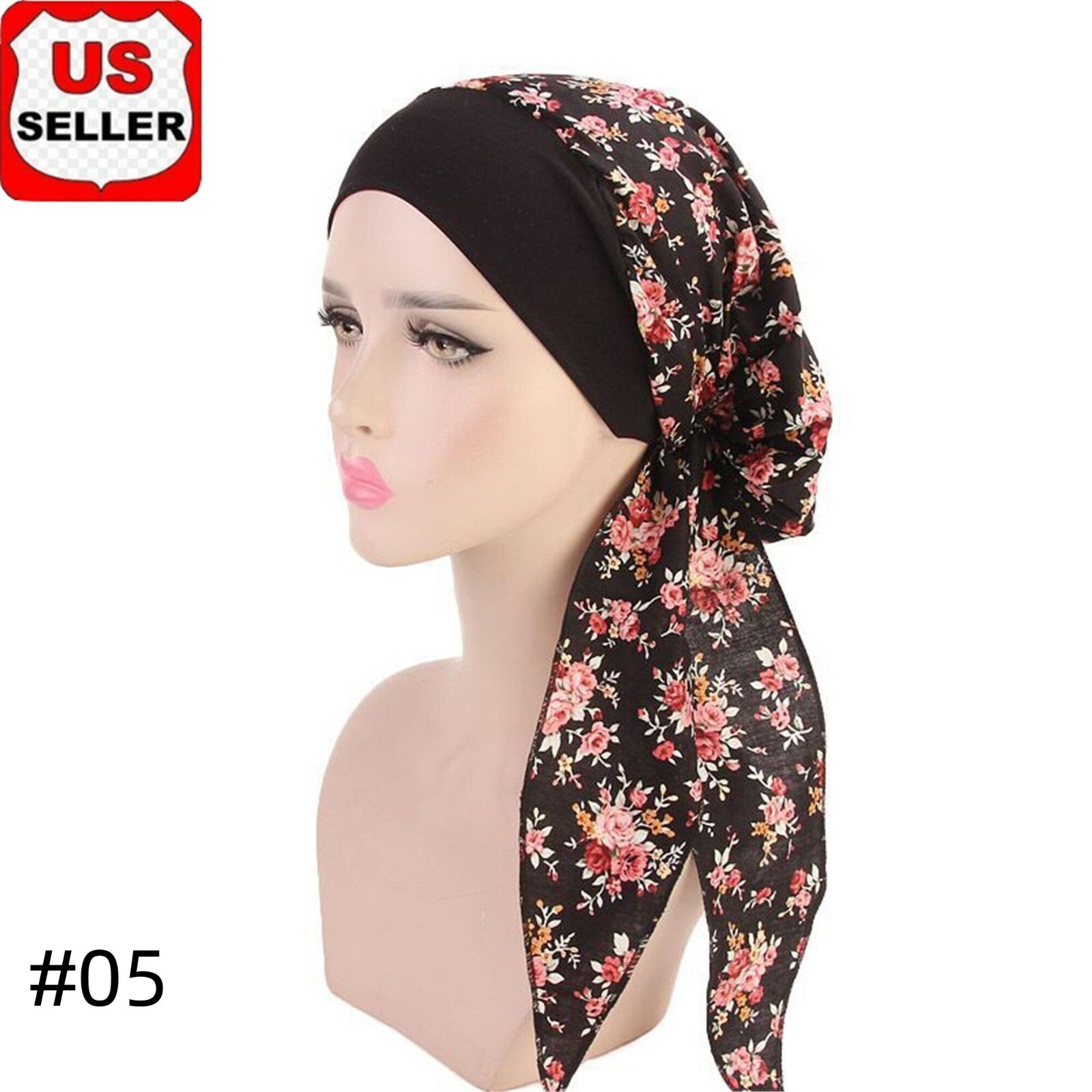 Fashion Muslim Womens Head Scarf Chemo Hat Turban Headwear Bandana Beanie 595