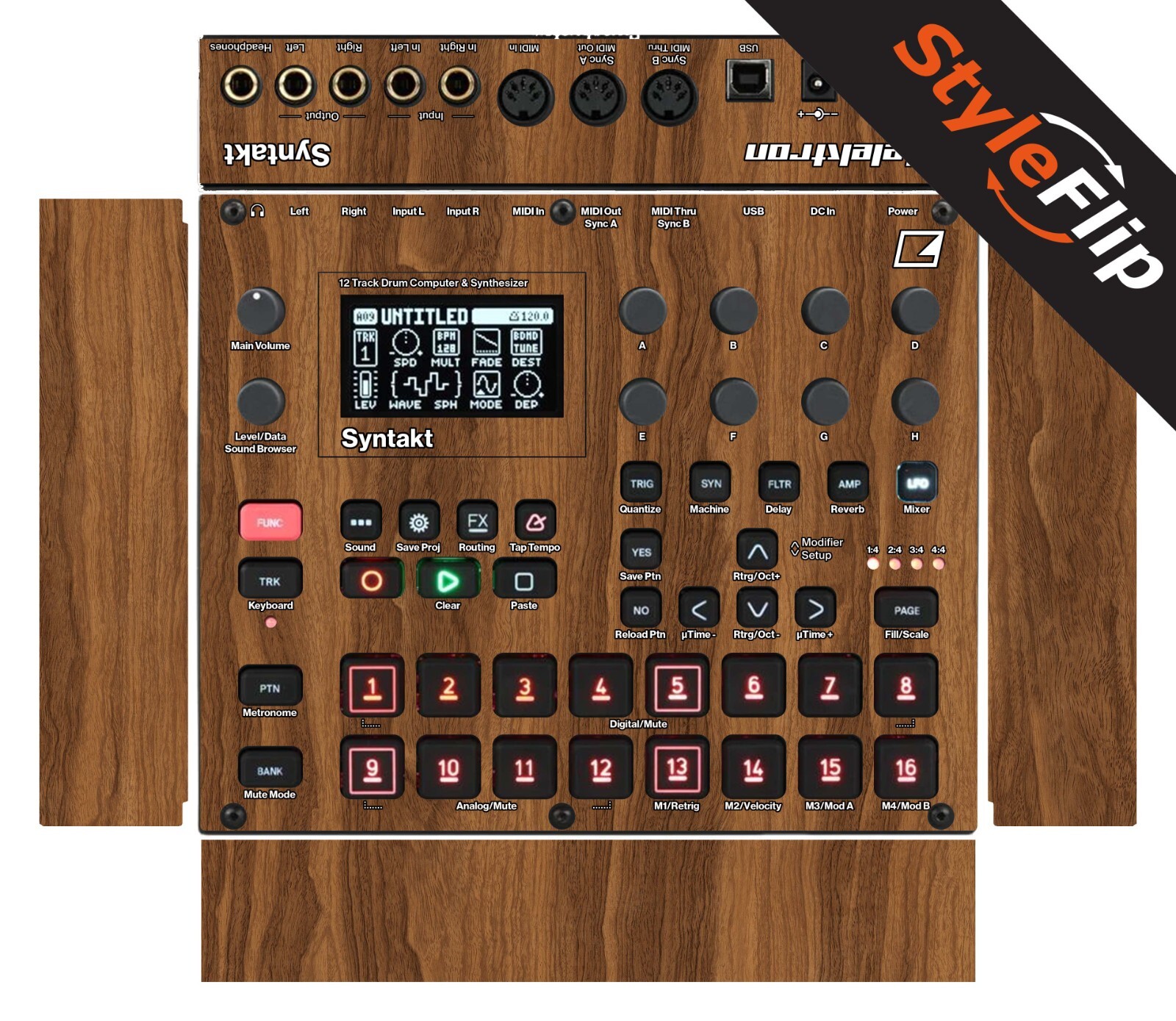 Elektron Syntakt Skin | Wood 2 | Protective Decal | StyleFlip Skins