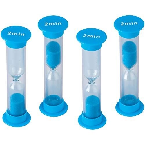 Sand Timer 2 Minute 4 Pack Plastic Timer Classroom Teaching Activity Countdown