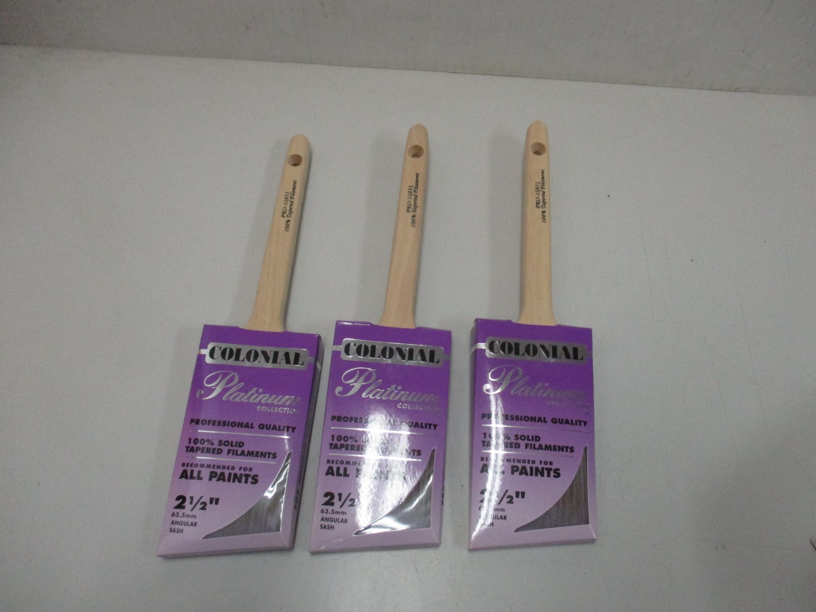 3 Colonial Platinum 2-1/2" Paint Brushes