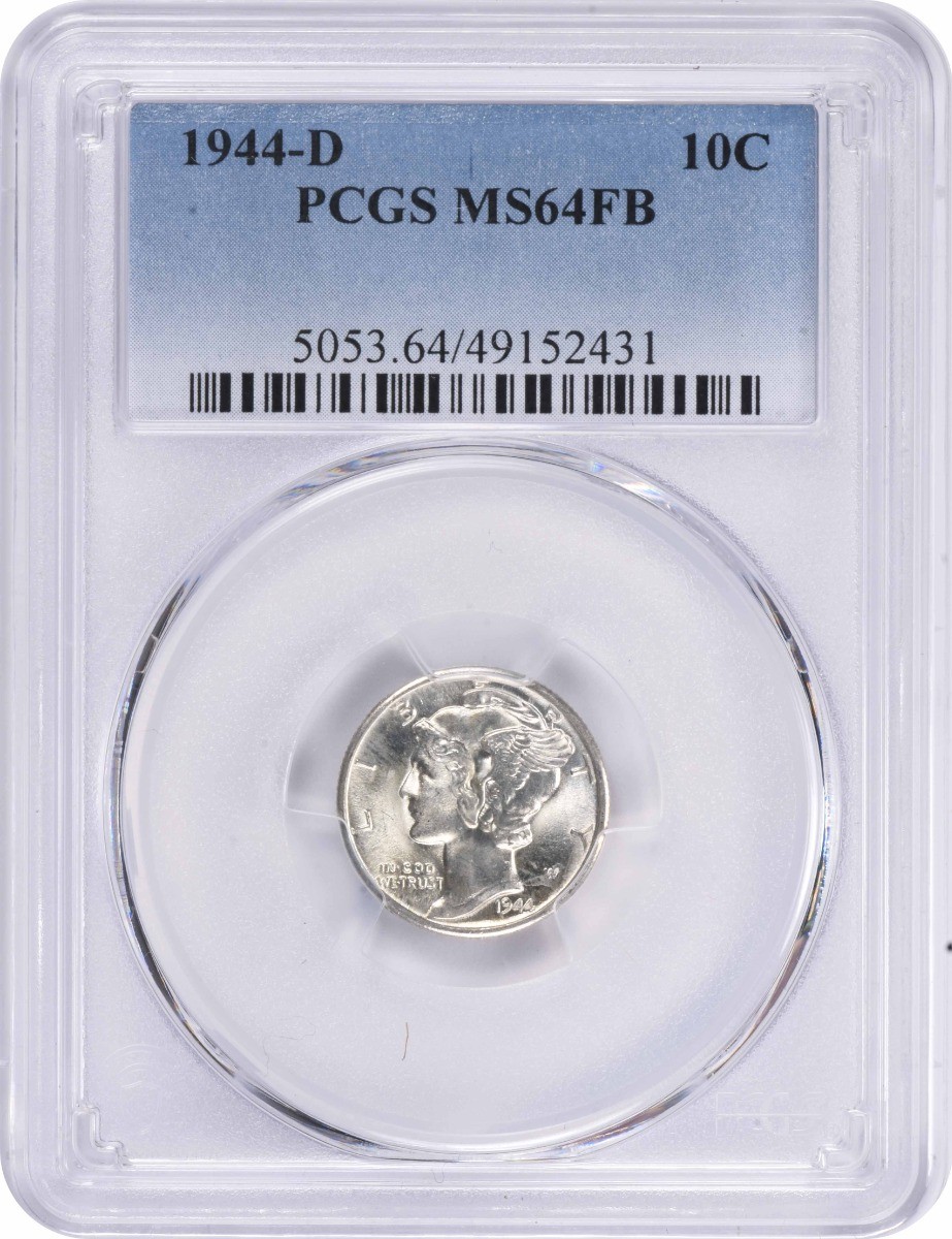 1944-D Mercury Silver Dime MS64FB PCGS