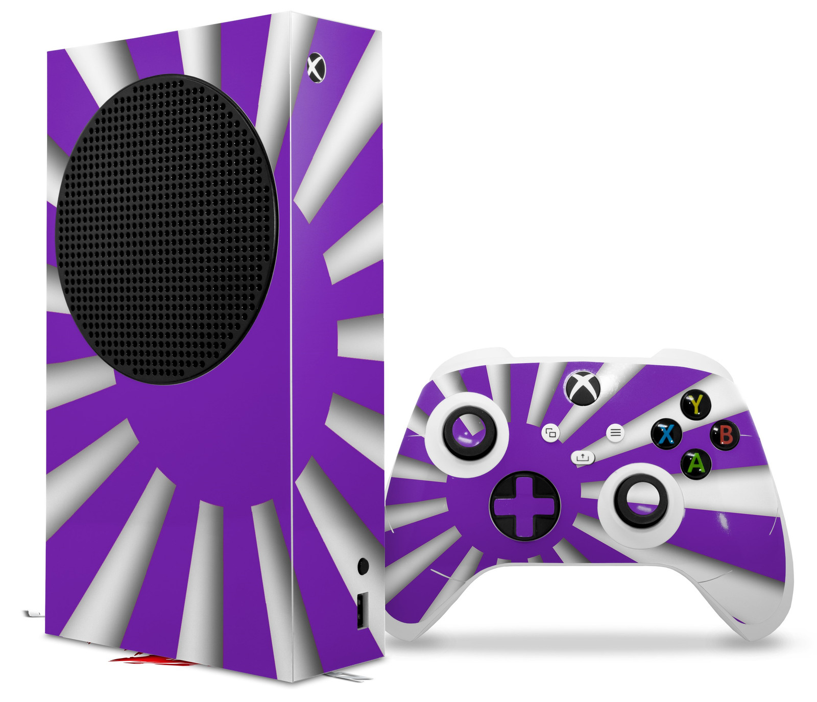 Skin Wrap for XBOX Series S Console Controller Rising Sun Japanese Flag Purple