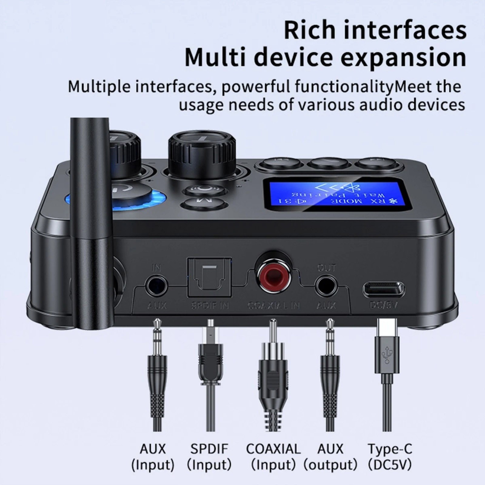For Bluetooth 5.4 Transmitter Receiver 3.5mm AUX RCA Audio Adapter Replacement