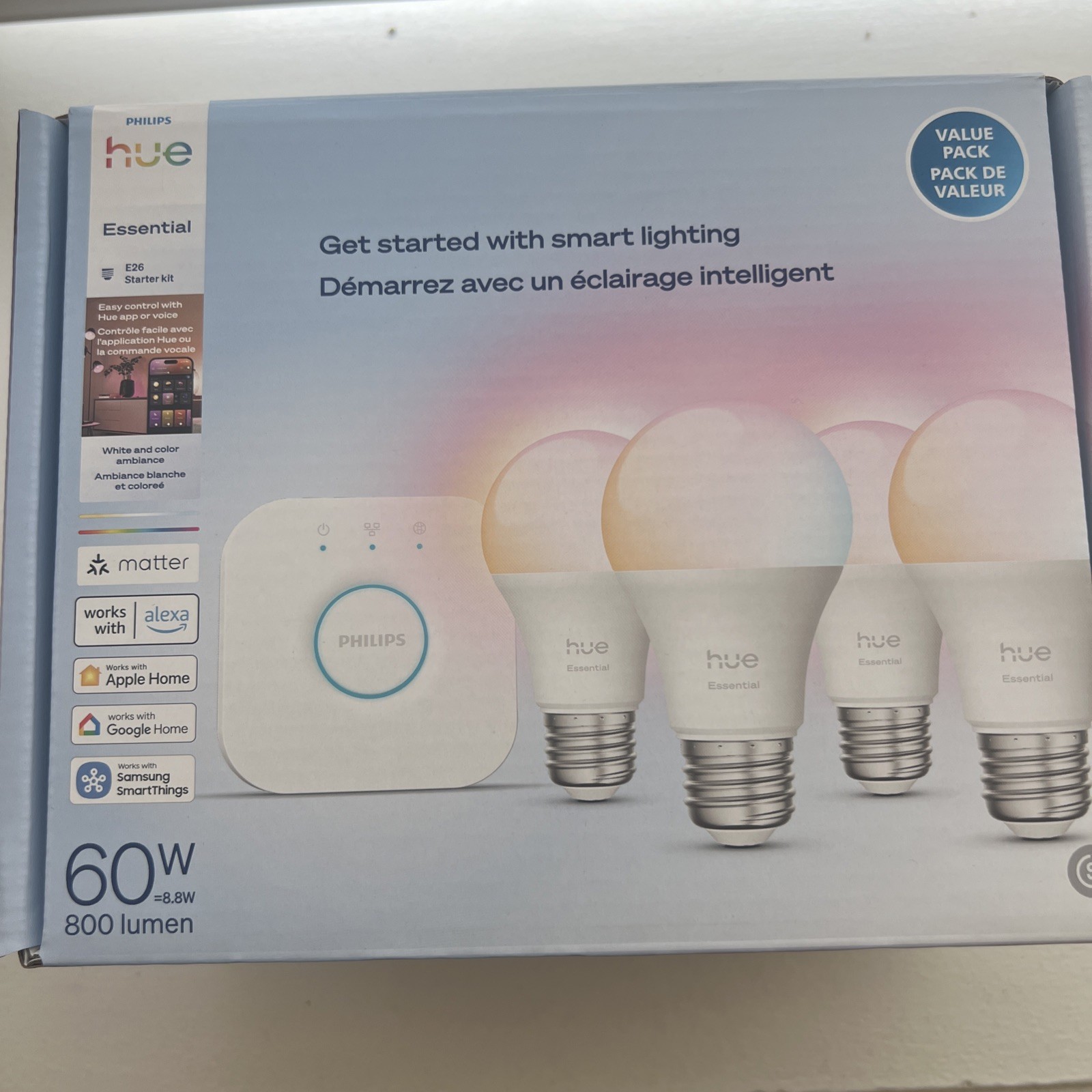 Philips Hue A19 Color Smart LED Bulb E26 60W EQ Dimmable 🎨💡🚚✅
