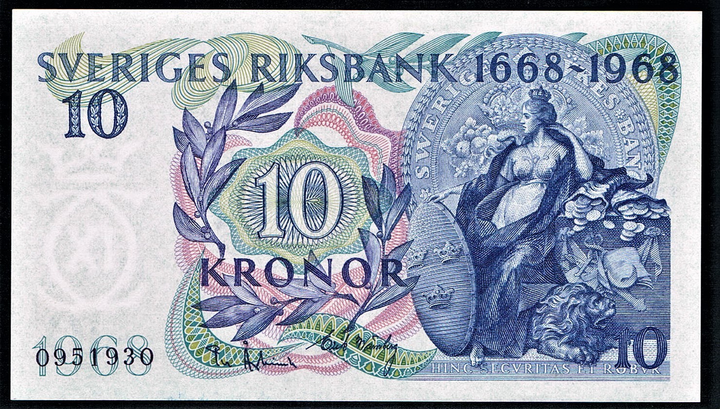 SWEDEN - 10 KRONOR 1968 UNC P 56a